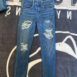 American eagles jeans with frayed cuff